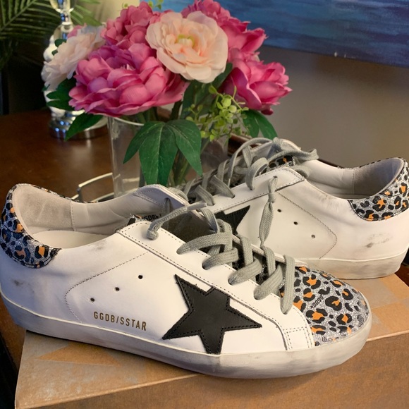 Golden Goose Shoes - NIB GOLDEN GOOSE LEOPARD SILVER GLITTER SUPERSTAR